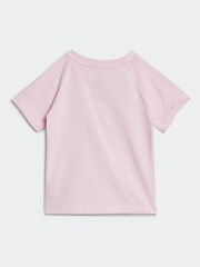 adidas originals Pink/Blue 100% Cotton Shorts and T-Shirt Set - Image 3 of 7