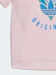 adidas originals Pink/Blue 100% Cotton Shorts and T-Shirt Set - Image 5 of 7