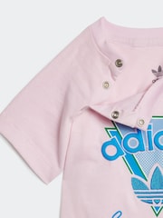 adidas originals Pink/Blue 100% Cotton Shorts and T-Shirt Set - Image 6 of 7