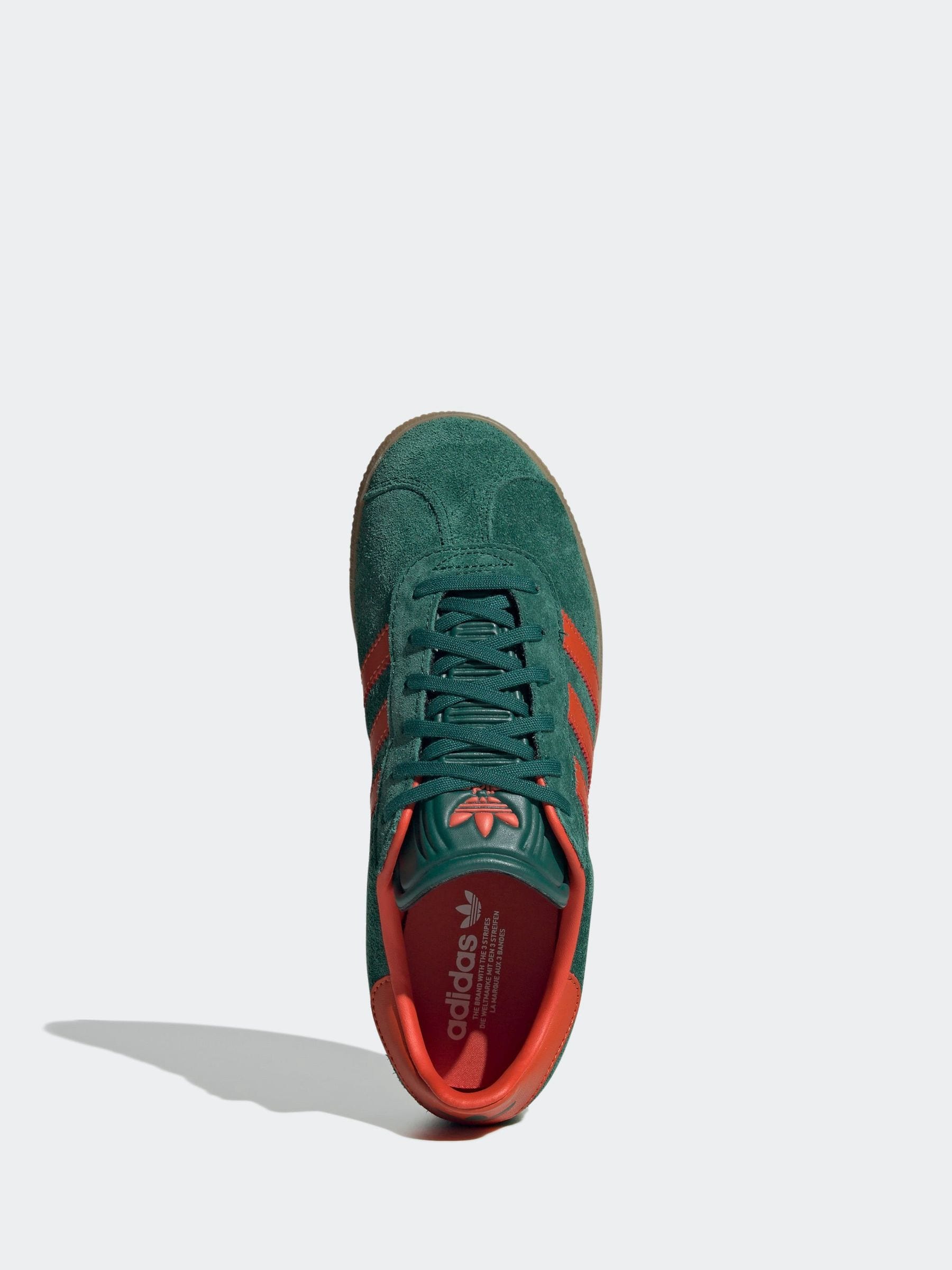 Buy adidas Originals Green/Orange Gazelle Junior Trainers from