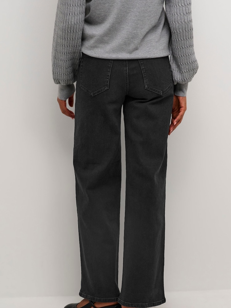 Kaffe KAkarla Wide Leg Pocket Black Jeans - Image 2 of 6
