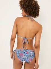 FatFace Rue Dark Blue Tie Side Detail Floral Bikini Bottoms - Image 2 of 5
