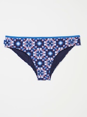 FatFace Batik Bright Blue Geo Bikini Bottoms - Image 5 of 5
