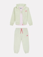 New Balance Green Baby Girls 100% Cotton Tracksuit Set - Image 1 of 6