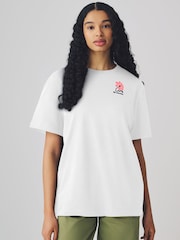 Blanco - Columbia Oversized Rolling Bend Graphic T-Shirt - Imagen 1 de 5