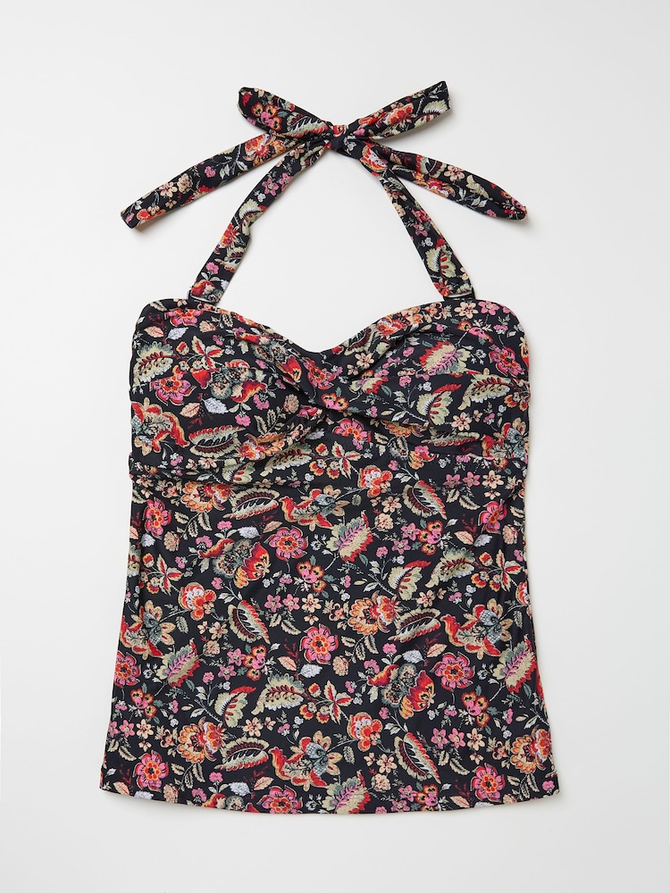 FatFace Zuri Historical Black Floral Tankini Top - Image 6 of 6