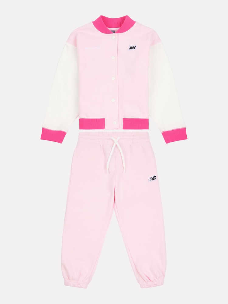 New Balance Pink Baby Girls Premium 100% Cotton Baseball Set - Image 1 of 5
