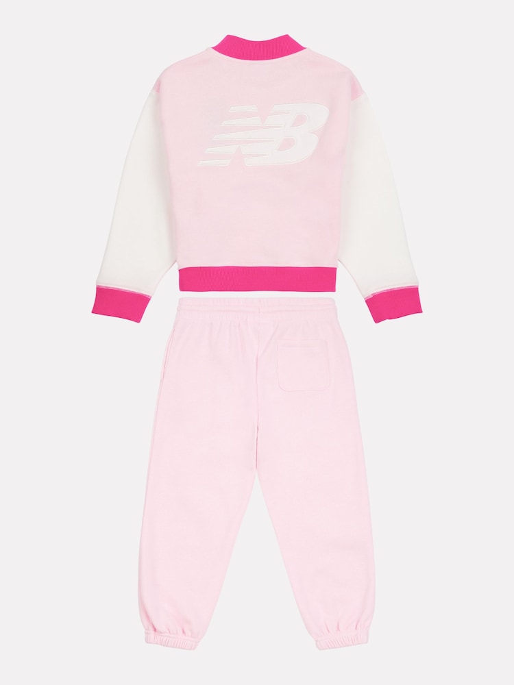 New Balance Pink Baby Girls Premium 100% Cotton Baseball Set - Image 2 of 5 New Balance Pink Baby Girls Premium 100% Cotton Baseball Set - Image 2 of 5