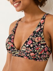 FatFace Black Historical Floral Bikini Top - Image 4 of 5