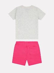New Balance Pink Baby Girls 100% Cotton T-Shirt and Shorts Set - Image 2 of 3