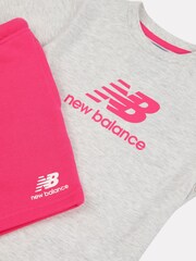 New Balance Pink Baby Girls 100% Cotton T-Shirt and Shorts Set - Image 3 of 3