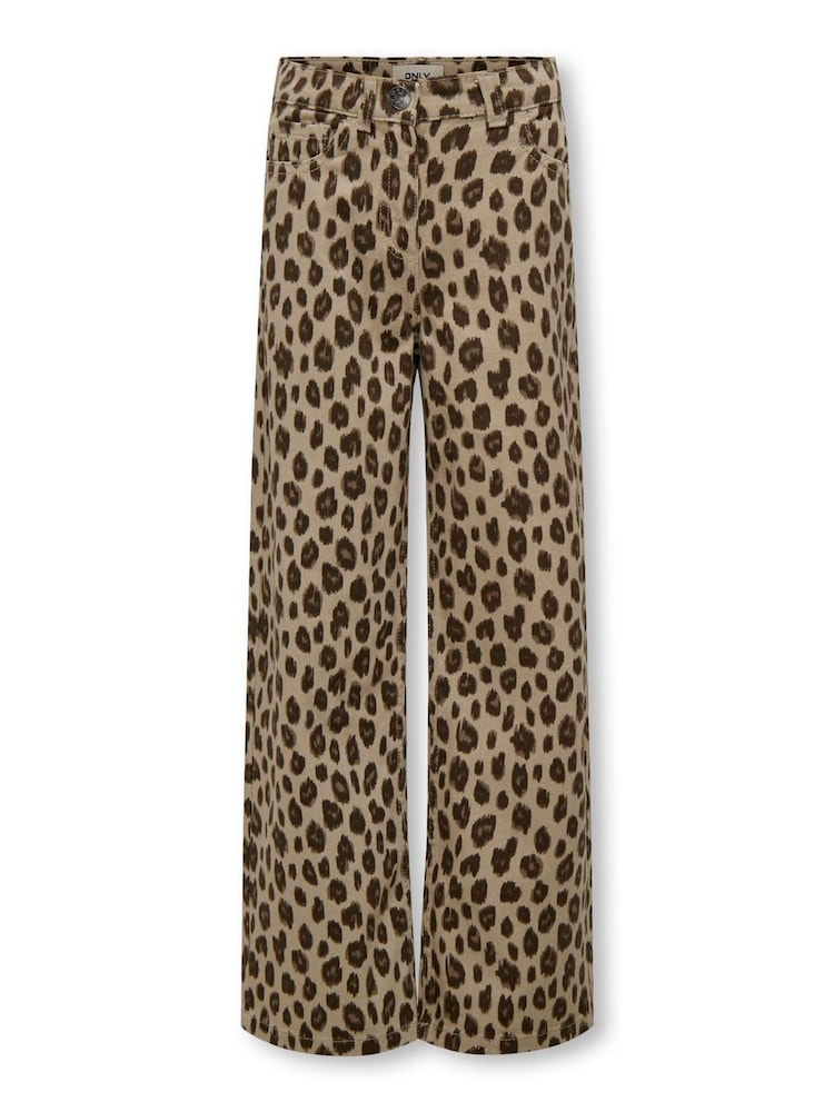 ONLY KIDS Wide Leg Leopard Print Animal Jeans - Image 2 of 3