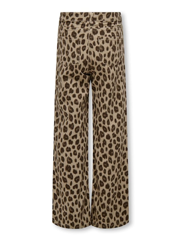 ONLY KIDS Wide Leg Leopard Print Animal Jeans - Image 3 of 3