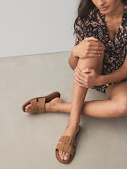Tan Brown Standard/Wide Fit Forever Comfort® Slot Mule Sandals - Image 3 of 10