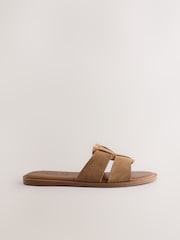 Tan Brown Standard/Wide Fit Forever Comfort® Slot Mule Sandals - Image 6 of 10