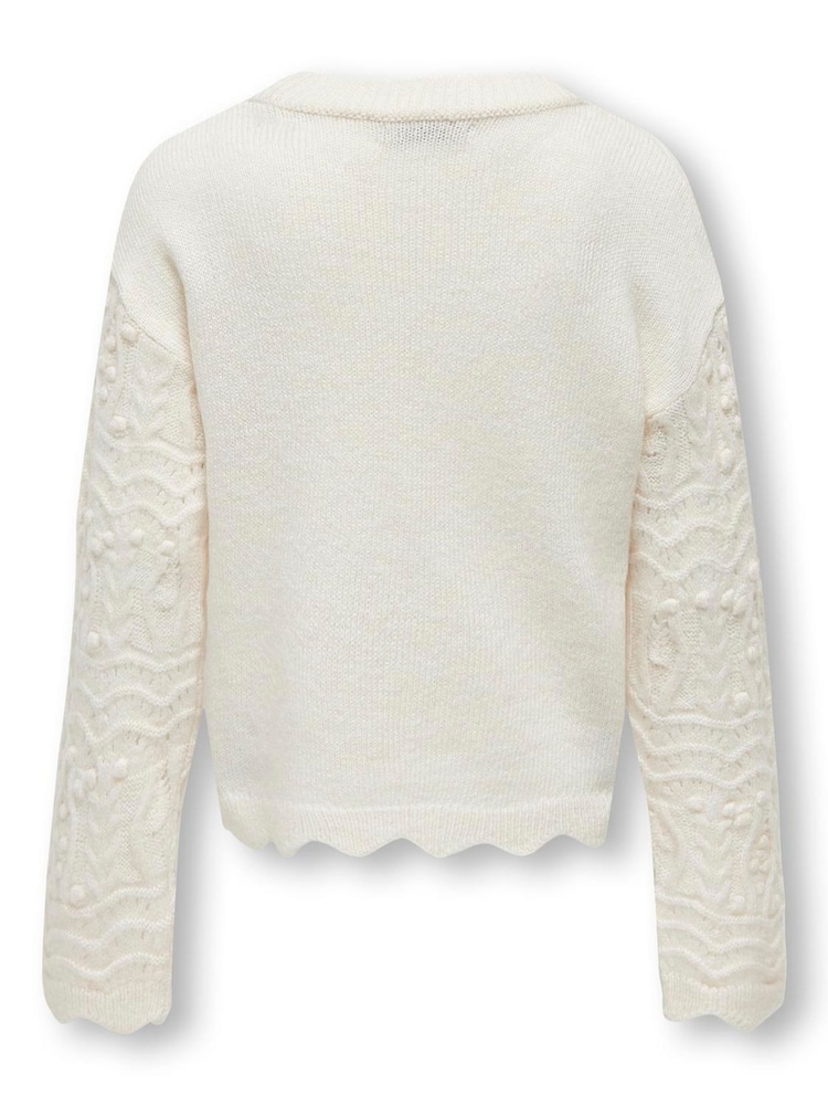 ONLY KIDS Grey Pointelle Detail Long Sleeve Jumper - Image 2 of 2