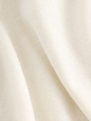 Ecru Cotton Modal Slouch V-Neck T-Shirt - Image 2 of 3