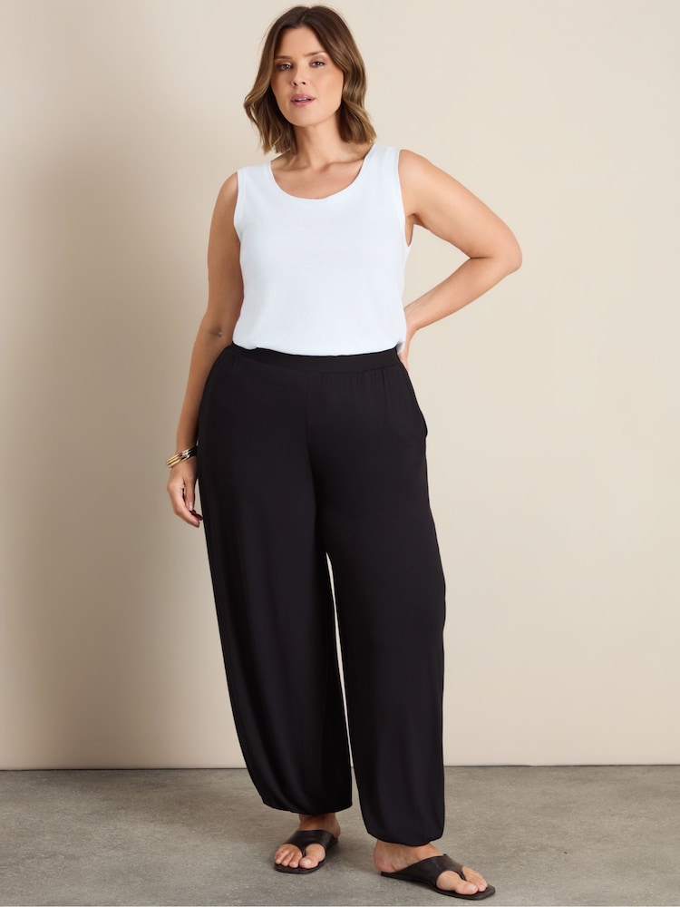 Live Unlimited Black Jersey Balloon Trousers - Image 1 of 6 Live Unlimited Black Jersey Balloon Trousers - Image 1 of 6