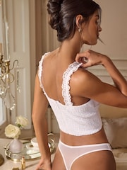 Lipsy White Broderie Crop Corsets Top - Image 5 of 5