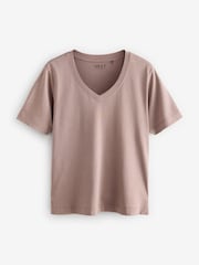 Neutral Cotton Modal Slouch V-Neck T-Shirt - Image 6 of 8