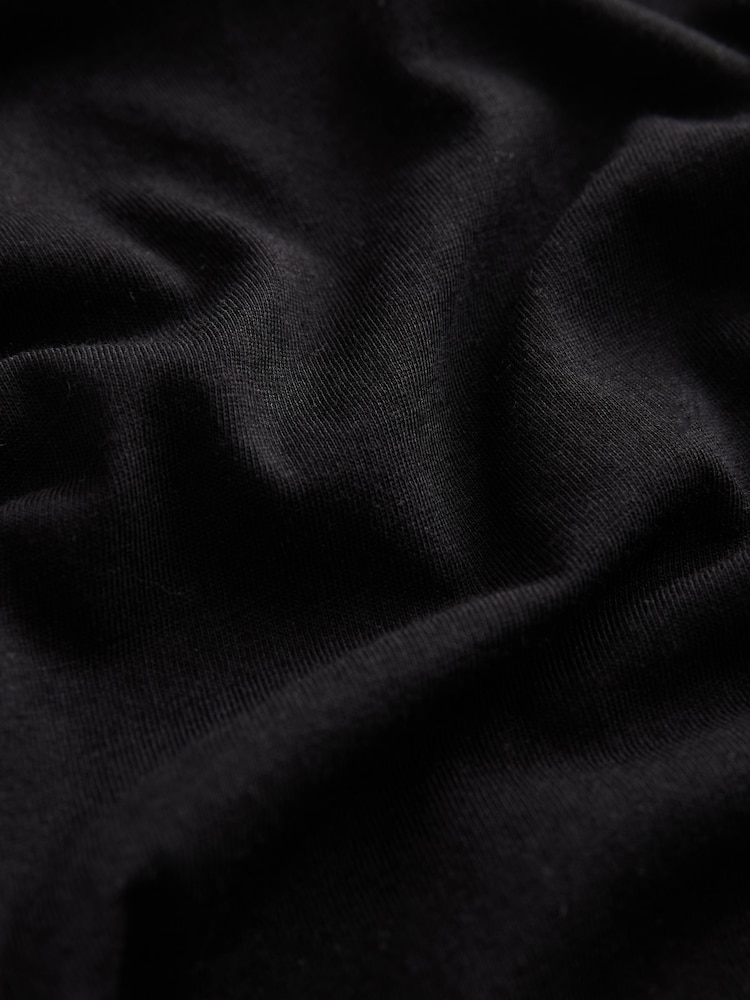 Black Cotton Modal Slouch V-Neck T-Shirt - Image 8 of 8