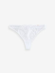 Lipsy White 100% Cotton Broderie Thong - Image 5 of 8