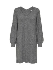 JDY Grey V-Neck Knitted Mini Dress - Image 6 of 7
