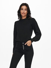 JDY Black High Neck Knitted Pullover Jumper - Image 1 of 5