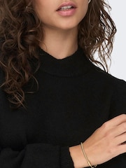 JDY Black High Neck Knitted Mini Jumper Dress - Image 4 of 6