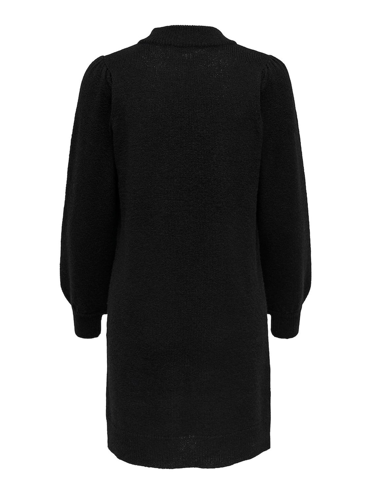 JDY Black High Neck Knitted Mini Jumper Dress - Image 6 of 6