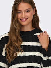 JDY Black Knitted Stripe Pullover Jumper - Image 4 of 6