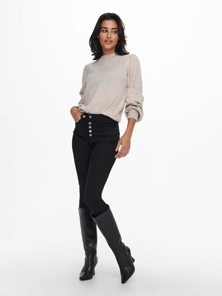 Gri - JDY High Neck Knitted Pullover Jumper - Image 3 of 6