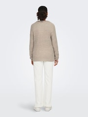 JDY Natural V-Neck Knitted Pullover Jumper - Image 4 of 6