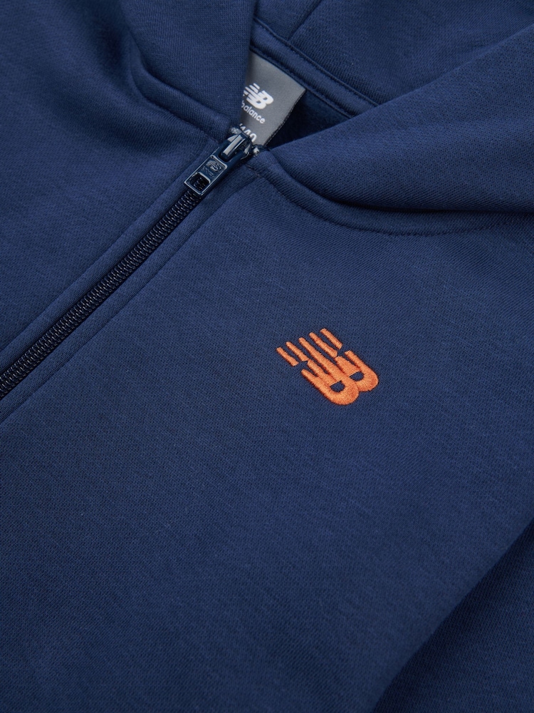 New Balance Blue Boys Small Brush Back Logo Hoodie Set - Image 4 of 4