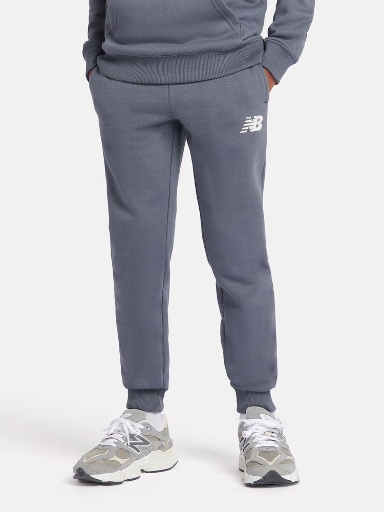 New Balance Blue Boys Brush Back Stacked Logo Hoodie Set - Image 5 of 9