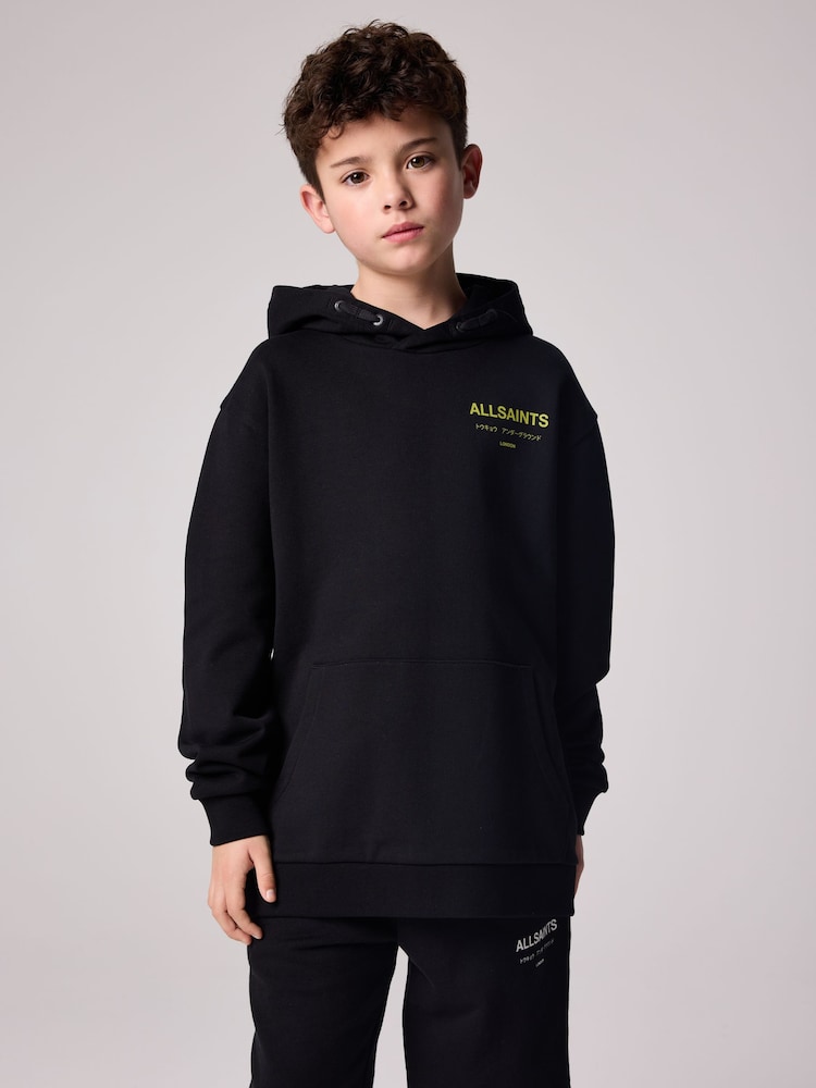 smALLSAINTS Black/Lime Oversized Underground Pullover Hoodie - Image 2 of 8