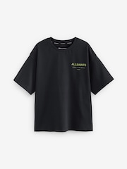 smALLSAINTS Black/Lime Oversized Underground Crew 100% Cotton T-Shirt - Image 4 of 7