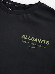 smALLSAINTS Black/Lime Oversized Underground Crew 100% Cotton T-Shirt - Image 6 of 7