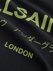 smALLSAINTS Black/Lime Oversized Underground Crew 100% Cotton T-Shirt - Image 7 of 7
