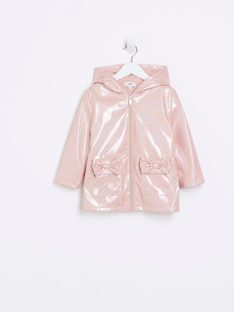 معطف مطر للبنات مزيّن بفيونكة من River Island - صورة 1 من 4