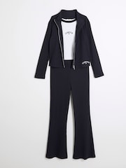 River Island Blue Girls 100% Cotton Top and Kickflare Set 3 Piece - Image 3 of 5