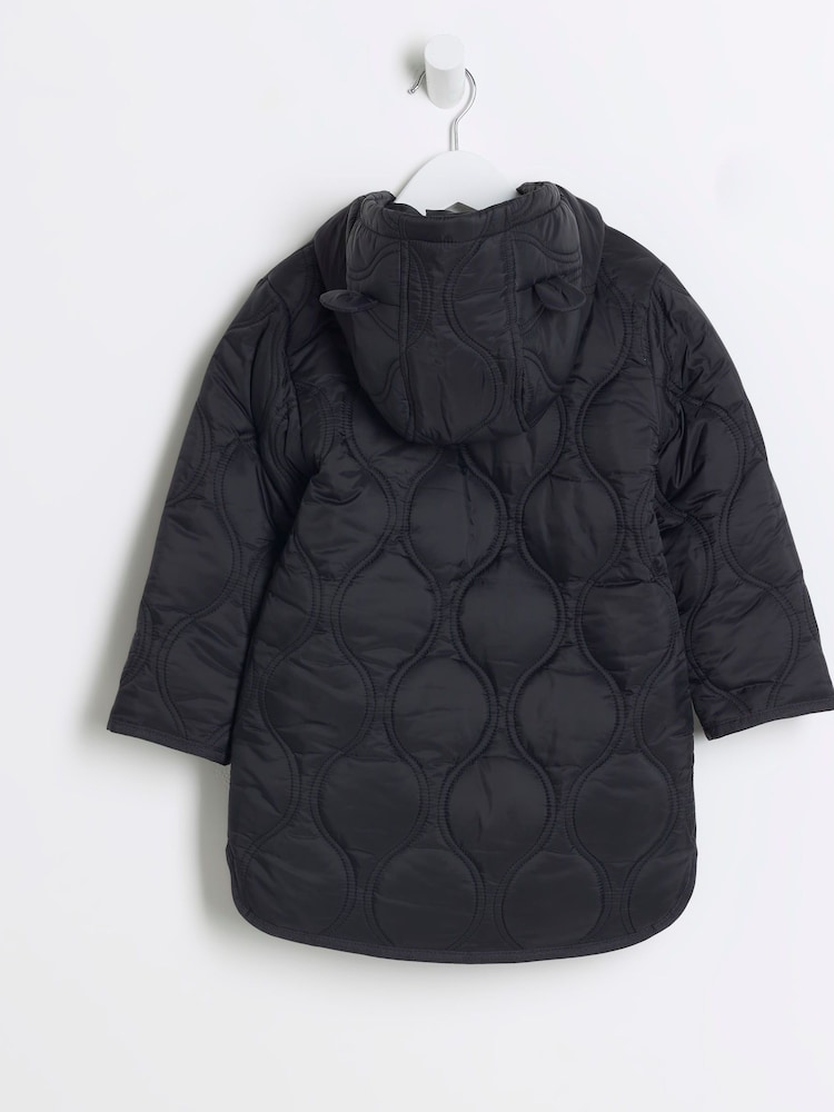 River Island – wattierter Mantel mit Kapuze für Mädchen - Bild 2 von 4