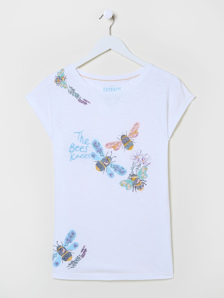 FatFace Ivory 100% Cotton Pyjama Top - Image 6 of 6