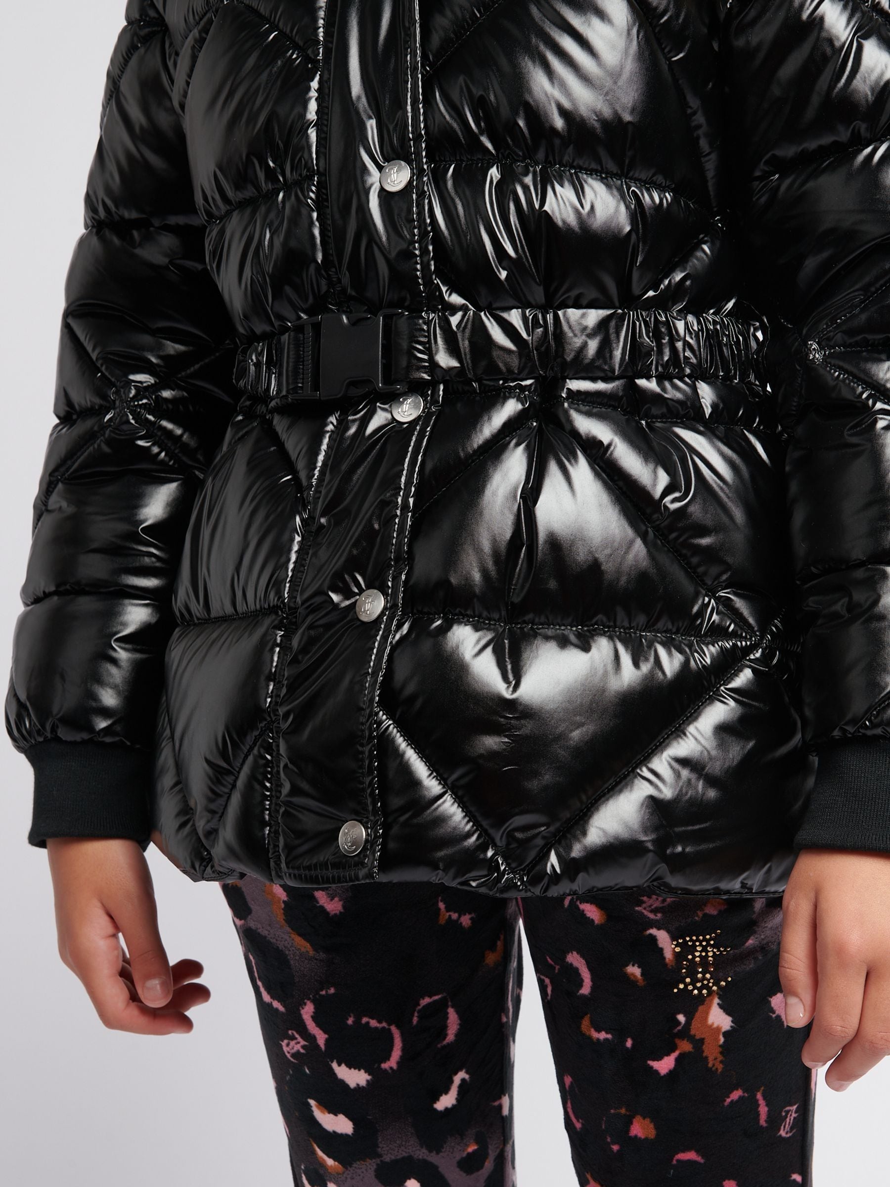 Buy Juicy Couture Black Girls High Shine Belted Mid Length