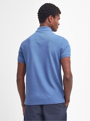 Barbour® Dark Chambray Marl 100% Cotton Classic Polo Shirt - Image 3 of 6