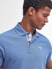 Barbour® Dark Chambray Marl 100% Cotton Classic Polo Shirt - Image 4 of 6