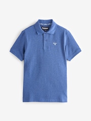 Barbour® Dark Chambray Marl 100% Cotton Classic Polo Shirt - Image 6 of 6