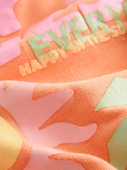 Peach Pink Beach Graphic Crew Sweatshirt & Shorts Set (3mths-7yrs) - Image 9 of 9