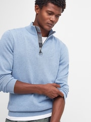 Barbour® Blue 100% Cotton Quarter Zip Jumper - Image 3 of 6