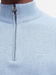 Barbour® Blue 100% Cotton Quarter Zip Jumper - Image 4 of 6